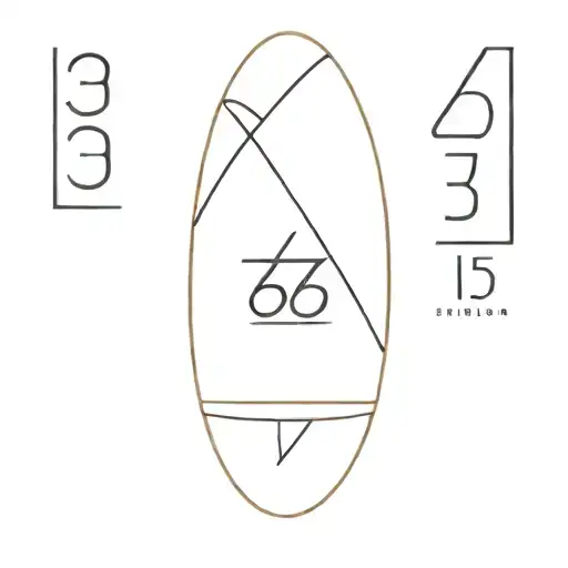 small black fine line tattoo of a surfboard with the number 3 inside tattoo design idea