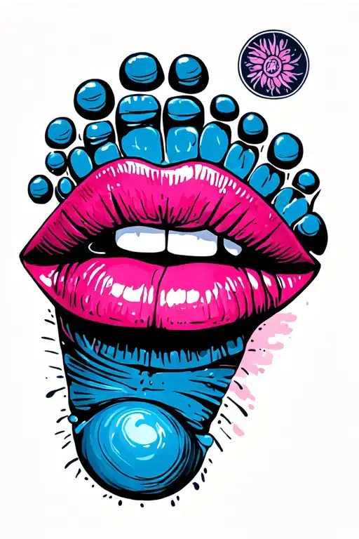 a footprint of our newborn and a lips print of my wife tattoo design idea