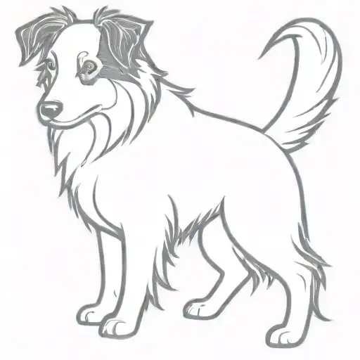 Dog border collie tattoo design idea