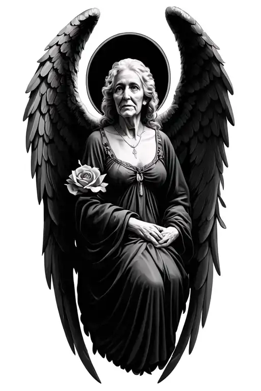 angel wings for my deceased granny tattoo design idea