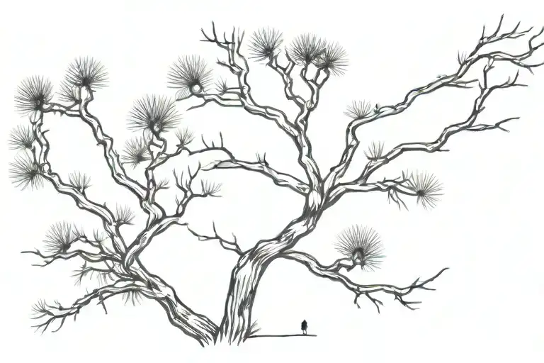 Joshua tree branches tattoo design idea