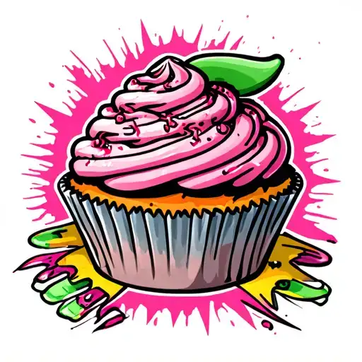 zombie cupcake design tattoo design idea