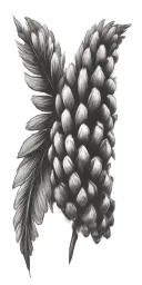 pine cone incorporated in a dotwork tattoo design idea