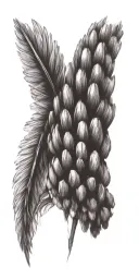 pine cone incorporated in a dotwork tattoo design idea