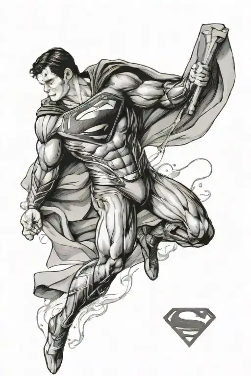 man of steel and st George tattoo design idea