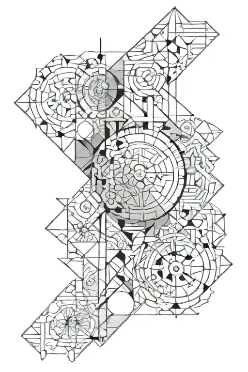 orientation and time tattoo design idea