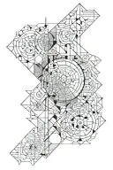 orientation and time tattoo design idea