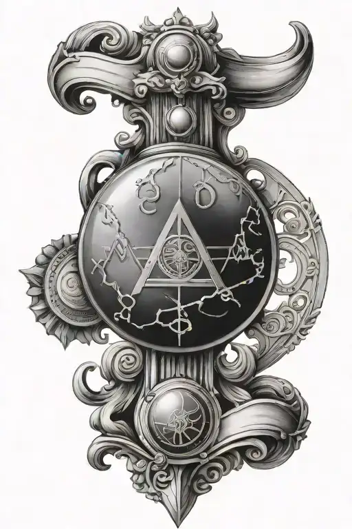 a forearm tattoo of mars the roman god symbol in alchemy tattoo design idea