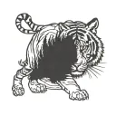 outline of the country of bangladesh with water and land scenery with a bengal tiger with one red eye and one green eye  tattoo design idea