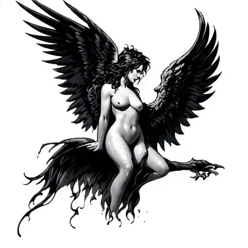 dark angel tattoo design idea