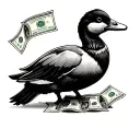 Rico Mac Pato with dollars bills tattoo design idea