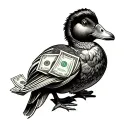 Rico Mac Pato with dollars bills tattoo design idea