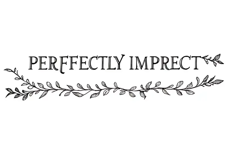 "PERFECTLY IMPERFECT" STITCHING tattoo design idea