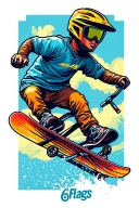 bmx snowboarding 6flags tattoo design idea