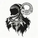 The Quote says "Out Of The Norm" also Dragon with Wizard Powers, Skull, Headphones,Music Notes, Third Eye and Nova stars tattoo design idea