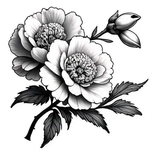 Carnation And Snowdrop tattoo design idea