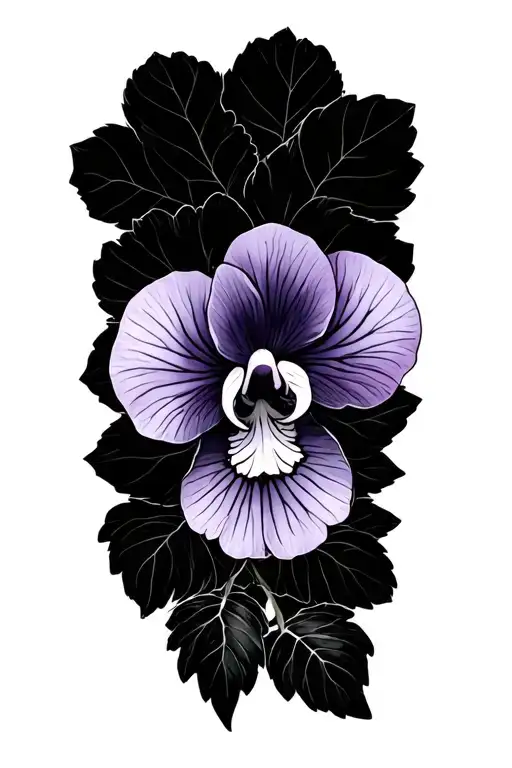 African violet tattoo design idea