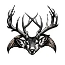 Deer antlers intertwined tattoo design idea
