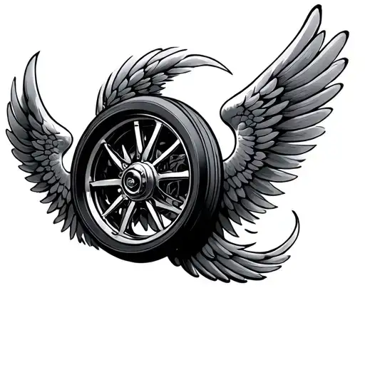 Wheel With Wings with FTW tattoo design idea