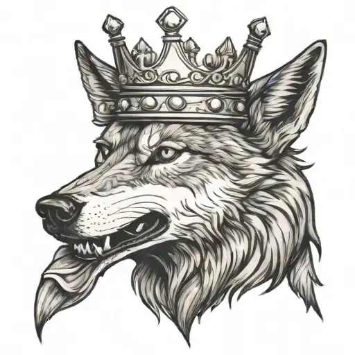 wolf with Budweiser crown tattoo design idea