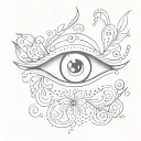 Gypsy eye tattoo design idea