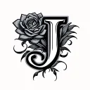 Cursive J tattoo design idea