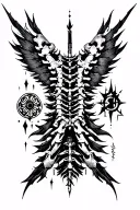BMTH and Falling in reverse symbols Spine simple tattoo design idea
