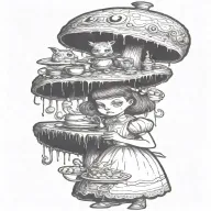 The Magnus Archives Fran Bow Alice in Wonderland tattoo design idea