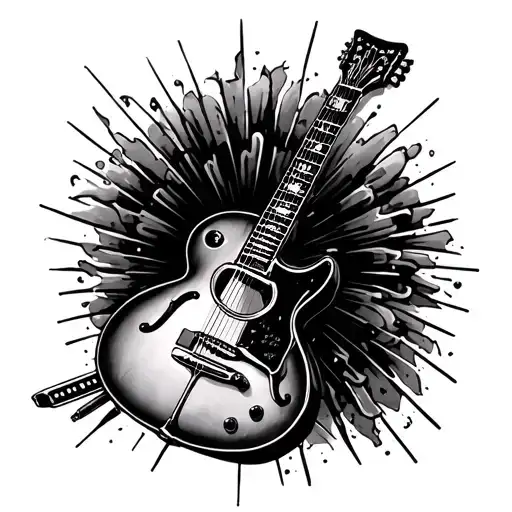 guitar and harmonica for my dad and uncle who passed away  tattoo design idea