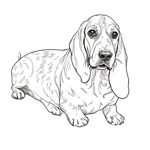 a basset hound tattoo design idea