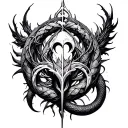 Gothic elaborate Ouroboros tattoo design idea