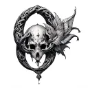 Gothic elaborate Ouroboros tattoo design idea