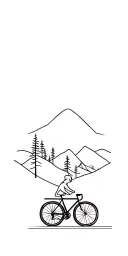 cycling simple with trees and mountain tattoo design idea