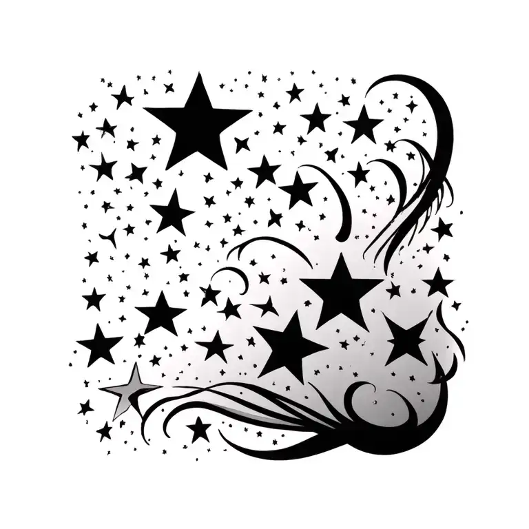 stars scattered tattoo design idea