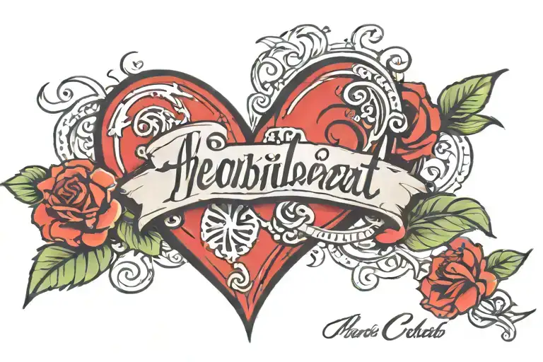 heartbeat with my son's name James Czar tattoo design idea