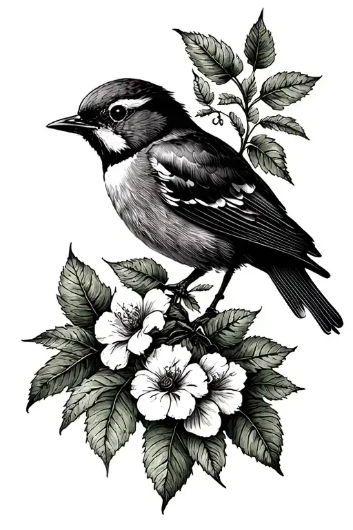 depression forest brid tattoo design idea
