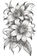 888 and spider lily tattoo design idea