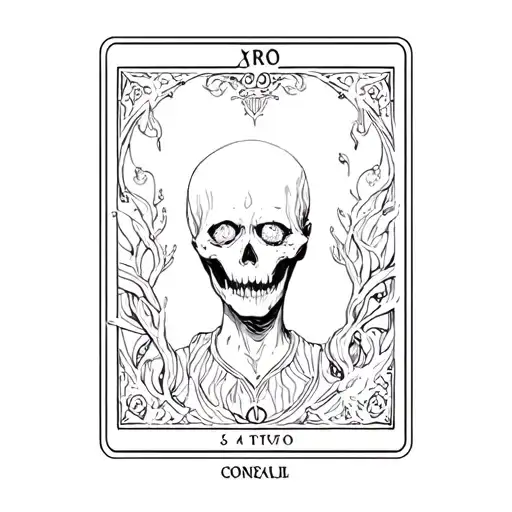 goth fool tarot card tattoo design idea