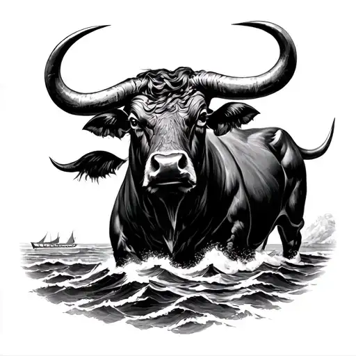 16th century Portuguese warship, black arena bull with horns, terceira island, ilheu das cabras, Jonathan, Adriana, 1977 tattoo design idea