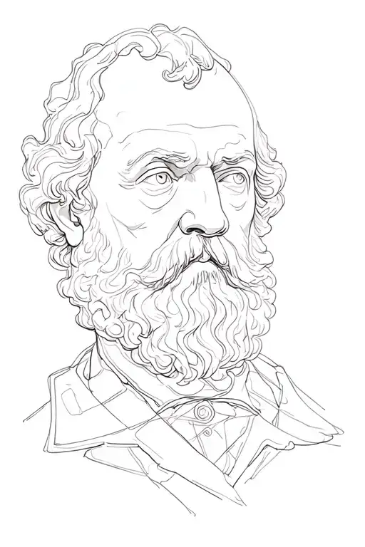 fragmented sculpture of galileo galilea tattoo design idea