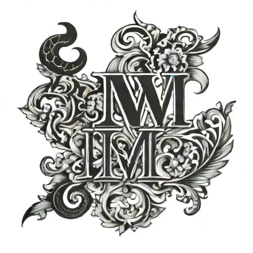 letters M D tattoo design idea