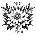 edelweiss and runes intertwined tattoo design idea
