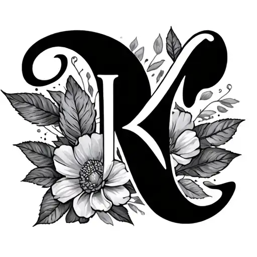 Kids Initials tattoo design idea