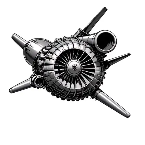 aircraft engineering jet engine tattoo design idea