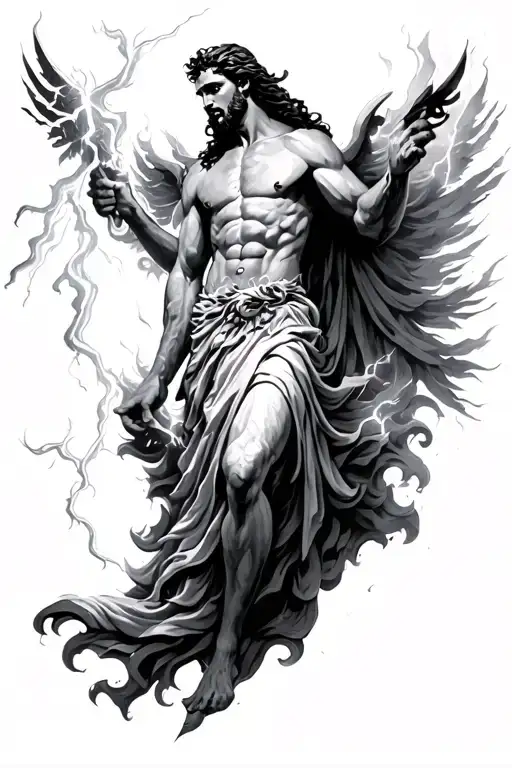 lightening gods Olympus tattoo design idea