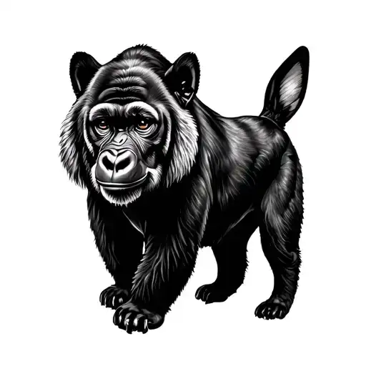 Gorilla,tiger,monkey,dog,ox,rabbit,poodle,bichon front tattoo tattoo design idea