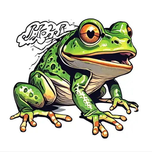 scary evil gang member frog tattoo design idea
