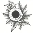  branch of coffee with beans  tattoo design idea