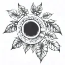  branch of coffee with beans  tattoo design idea