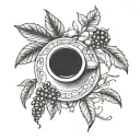  branch of coffee with beans  tattoo design idea